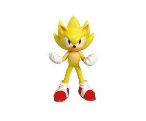 Comansi, Super Sonic the Hedgehog Figures, Plastic Hand-Painted Toys, Non-Articulated Display, Perfect for Kids and Cake Topper Party Decorations, Sonic Birthday Gift, 9 Cm