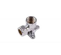 COMAP 75735 15mm Chrome Compression Back Plate Elbow - Plumbing Fitting