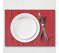 Comart - American Bamboo Edge Placemat - Set of 4 Placemats 30 x 45 cm - Washable - Heat Resistant - for Breakfast, Lunch - Elegant Coasters - Eco Friendly Bamboo - Colour Burgundy