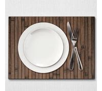 Comart - American Bamboo Edge Placemat - Set of 4 Placemats 30 x 45 cm - Washable - Heat Resistant - for Breakfast, Lunch - Elegant Coasters - Eco Friendly Bamboo - Chocolate Colour