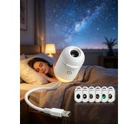 Comauo HD 5D Holographic Ocean & Galaxy Projector White Night Light，5