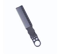 Comb 2pc Professional Hair Cutting Comb Carbon Salon Barber Styling Tool Men Women Flat(Black5)