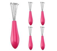 comb cleaning tool Hair Brush Cleaner Comb Cleaning Tool Cleaning Claws Mini Hair Dirt Remover with Metal Wire Rake Pink 5 Pcs