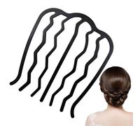 Comb Clips for Styling - Side End U Shape for Women | Twisted French Wedding Thin Metal Clips for Women