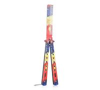 Comb Fold Foldable Stainless Steel Beard Brush Drifting Training Butterfly Knife Combing Salon Hairdressing Tools(E)