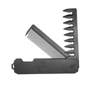 Comb Foldable Comb Portable Pocket Beard Small Size Black Plastic Mustache Hair For On-the-go Grooming(Black 2 in 1)