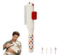 Comb for Cats,Self-Cleaning Anti Slip Tool with Metal Teeth, Pet Comb for Cats,for Puppy Dog Animals Indoor Home Shedding, For Removing Dead Hair in Dogs Puppies and Household Pets (White A)