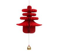 Comb Paper Bells Comb, New Year Ornament Chinese Paper Bells | Spring Character Paper Bell 'Year of the Snake, Multifunctional Decorative Family Decor, V