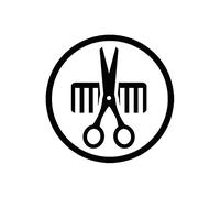 Comb Scissors Image,11mm Hairdresser/Barber Loyalty Card Stamp, Reinkable Self-Inking Stamp (Black Ink)