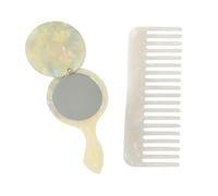 Comb Set for Women Hand Held Mirror Wide Tooth Comb Curly Straight Hair Styling Combs No Handle LightWeight with Personalised Mirrors SZ000313