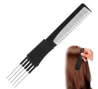 Comb with Prongs on, Lift Teasing Comb for Fine Hair, Hairs Backcombing Combs, Hairs Pick Salon Teasing Metal Pick Lifting Fluffing Combs for Women Men Curly Hair