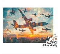 Combat Aircraft Puzzles 1000 Pieces Crossing The City Decoration Puzzle for Adults And Kids Gift Impossible Games Challenging Puzzles 1000pcs (75x50cm)