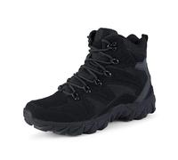 Combat Boots Men Breathable Side Zipper, Mens Tactical Boots Lightweight Military, for Desert Climbing Adventures(Black,6.5 UK)