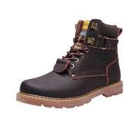Combat Boots Men's Winter Boots, High Top Winter Shoes, Waterproof Ankle Boots, Leather Boots, Non-Slip Outdoor Hiking Boots, Trekking Shoes, High Lace-Up Boots, Slip-On Boots, Military Boots, brown
