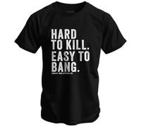 Combat Iron Men's Graphic T-Shirt | Hard to Kill, Easy to Bang | Athletic Fit, Tagless Comfort, Black, XXL