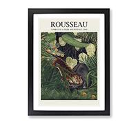Combat Of A Tiger And Buffalo By Henri Rousseau Framed Print Black A2