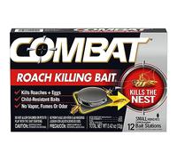 Combat Roach Killing Bait Stations for Small Roaches, Kills Roaches and Eggs, 12 Count