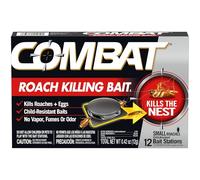 Combat Roach Killing Bait Stations for Small Roaches, Kills Roaches and Eggs, 12 Count
