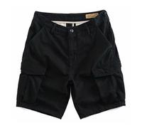 Combat Shorts Elastic Cargo for Men Camo Hiking Walking Mens UK Work Lightweight Casual Chino 5" Slim Fit Men's Drawstring Knee Length Short Quick Dry Dress D-Black L
