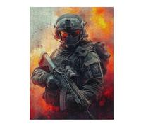 Combat Soldier with Rifle Wooden Picture Puzzle for Adults, 500 PCS