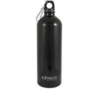 Combat Tactical Army Military Aluminium Water Bottle Carabiner Flask Black 500ml/1000ml
