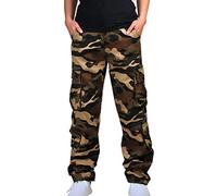 Combat Trousers for Men UK Camo Work Trousers Multi Pocket Loose Fit Cargo Pants Baggy Camouflage Tactical Pant Military Durable Bottoms Outdoor Climbing Fishing Clothes S-4XL
