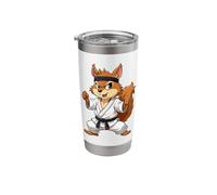 Combative Squirrel Wearing a GI in Fight Pose 1 - Fan Fun Stainless Steel Insulated Tumbler