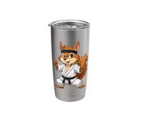 Combative Squirrel Wearing a GI in Fight Pose 1 - Fan Fun Stainless Steel Insulated Tumbler