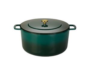Combekk Combekk Enameled cast iron pot Ø32 cm Holly Green-gold knob