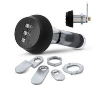 Combi-Cam Combinated Lock 7850R - Large Black Cam Lock | Keyless 3-Dial Pick-Proof Security Lock | Metal Locks for lockers, Doors, Drawers, Cabinets, & More | Versatile, Durable, & Rust Resistant