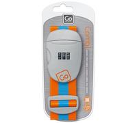 Combi Luggage Strap, Fully Adjustable Luggage Straps for Suitcases and Bags, Secure 3-Dial Combination Lock with Sturdy Buckle, Travel Essentials, Blue/Orange