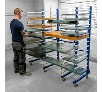 Combi Spray Drying Rack Trolley x 2 & FREE 2 Way Connector Joining Kit Paint Shop Dry Storage 4 Heavy Duty 360 Degree Castors Mobile 15 Layers Per Rack 25kg Per Layer 375kg Capacity Adjustable Width B