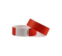 CombiCraft Blank Tyvek Wristbands Red, per 100 Pieces, Powerful Adhesive Strip for Long -Term use, Event Band for Access Control or Age Control at Events