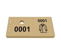 CombiCraft Coat Check Tickets with Jacket icon Caramel, 1000 Tickets, Numbers with Luggage Loops, Perforated Numbers, Cloakroom Numbers for Restaurants and Hotels