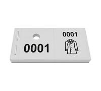 CombiCraft Coat Check Tickets with Jacket icon Light Gray, 1000 Tickets, Numbers with Luggage Loops, Perforated Numbers, Cloakroom Numbers for Restaurants and Hotels