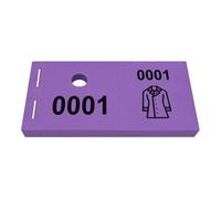 CombiCraft Coat Check Tickets with Jacket icon Purple, 1000 Tickets, Numbers with Luggage Loops, Perforated Numbers, Cloakroom Numbers for Restaurants and Hotels