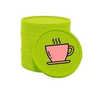 CombiCraft Plastic Tokens with Coffee Cup Print in Lime Green - 100 Per Pack - 29mm Diameter - Ideal as Payment Methods for Events