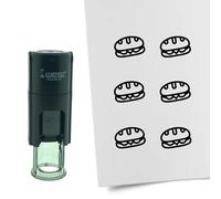 Combicraft Stamp Sandwich 10mm Round - Black Ink - Internal refillable Stamp Cushion - Handy for Savings Cards, Bullet journals or Other Creative Projects