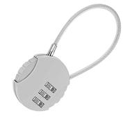 Combinaot - Compact 9.5cm Round Shape Locker Lock, 3 Digit Metal Safety Combination Precision Steel Cable Luggage Lock | Robust for Fencing, Tool Box, Suitcase, School, Gym, Sports