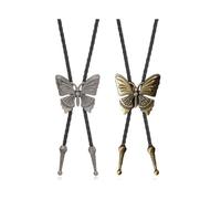 (combination) 1pc/2pcs Adjustable Bolo Tie Popular Cowboy Teens Men Women Dance Necktie Gothic Shirts Alloy Butterfly Buckle Pendant Shallow Krat