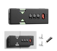 Combination Bolt Lock, Luminous Mode Cabinet Lock with Screws, 3-Digit Password, Anti-Rust Zinc Alloy Cupboard Hasp Locks for Small Doors, Cabinets, Drawer, Office File Cabinet, Black