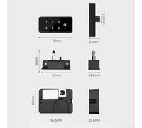 Combination Drawer & Cabinet Lock for - Keyless Security Solution with Virtual Password, Anti-Theft Alarm, USB Backup Charging for Home Office Use, Black(A)