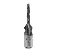 Combination Drill and Tap Bits Metric M3 x 0.5 Thread 1/4" Hex Shank TiAlN Coated Threading Screw Taps 6542 High Speed Steel Machine Drilling Tapping Tool Kit
