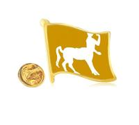 Combination Ferocious Abilities Gods Beasts Abroad Golden Metal Flag Lapel Pin Badge