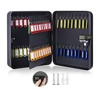 Combination Key Safe - Wall Mounted Key Box 72-key Steel Key Cabinet - Key Lock Box Outdoor with Code & 75 Key Tags Keysafe Outside Security for House Property Office Hotel (Combination Lock-72)