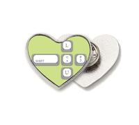 Combination Keyboard Cap Shift Heart Metal Pin Brooch Clip Love
