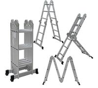 Combination Ladder 3.6m - 14 in 1 Multi Position Aluminium Folding Scaffold TUFFMATE