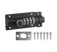Combination latch lock with big door bolt featuring waterproof and rustproof zinc alloy construction for outdoor use with anti theft screws and two installation methods (Black)