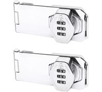 Combination Lock 2 Pcs, 4 in Door Security Latch, Zinc Alloy Outdoor Gate Lock, Fence with Code, Keyless Drawer for Home