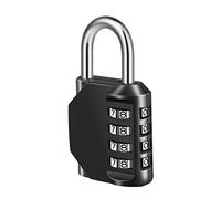 Combination Lock, 4 Digit Combination Padlock for School Gym Sports Locker, Fence, Toolbox, Case, Hasp Cabinet Storage (1 Pack, Black)